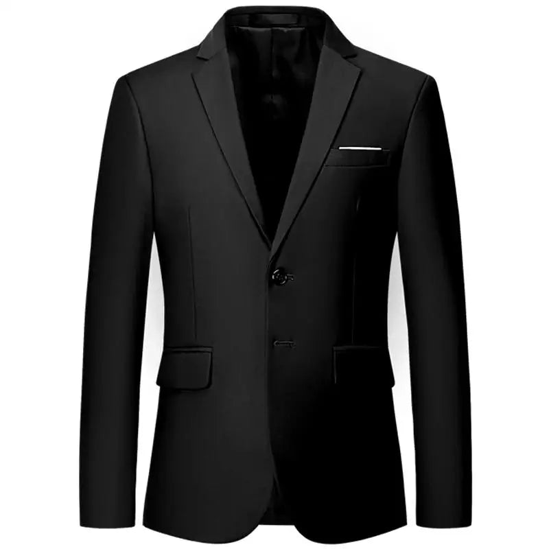 Men White Formal Jackets Two Bittons Long Sleeve Korean Mens Suit Jackets Office Wear Wedding Blazer