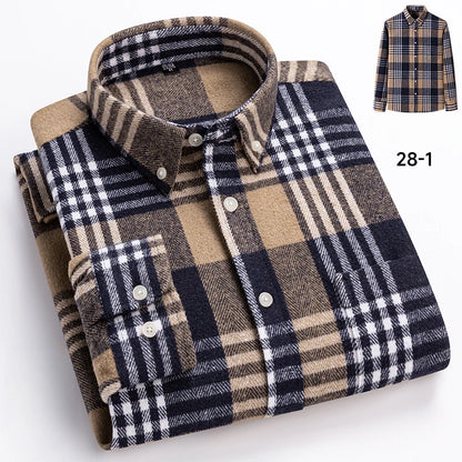 New in Shirt Plus Size 7XL 100% Cotton Long-Sleeve Shirts for Men Slim Fit Casual Plain Shirt Soft Keroan Designer Plaid Clothin