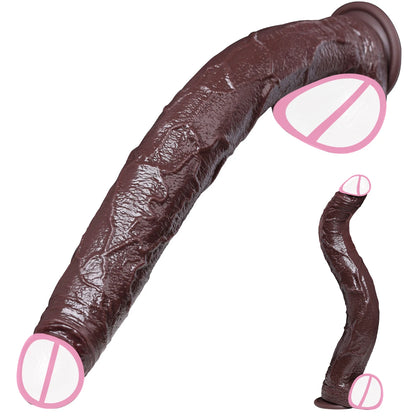 ealistic Long dildo Black Anal Plug with Suction Cup Long Penis Butt Plug Sex Toy for men Women Phallus Anal Dilator Stimulatio