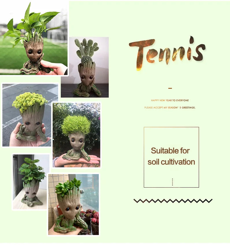 Home Decoration Groot Planter Flower Pots For Indoor Flowers Pot Tree Man Ornaments Anime Figure Statue Art Crafts Kid Men Gifts