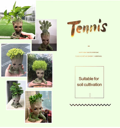 Home Decoration Groot Planter Flower Pots For Indoor Flowers Pot Tree Man Ornaments Anime Figure Statue Art Crafts Kid Men Gifts