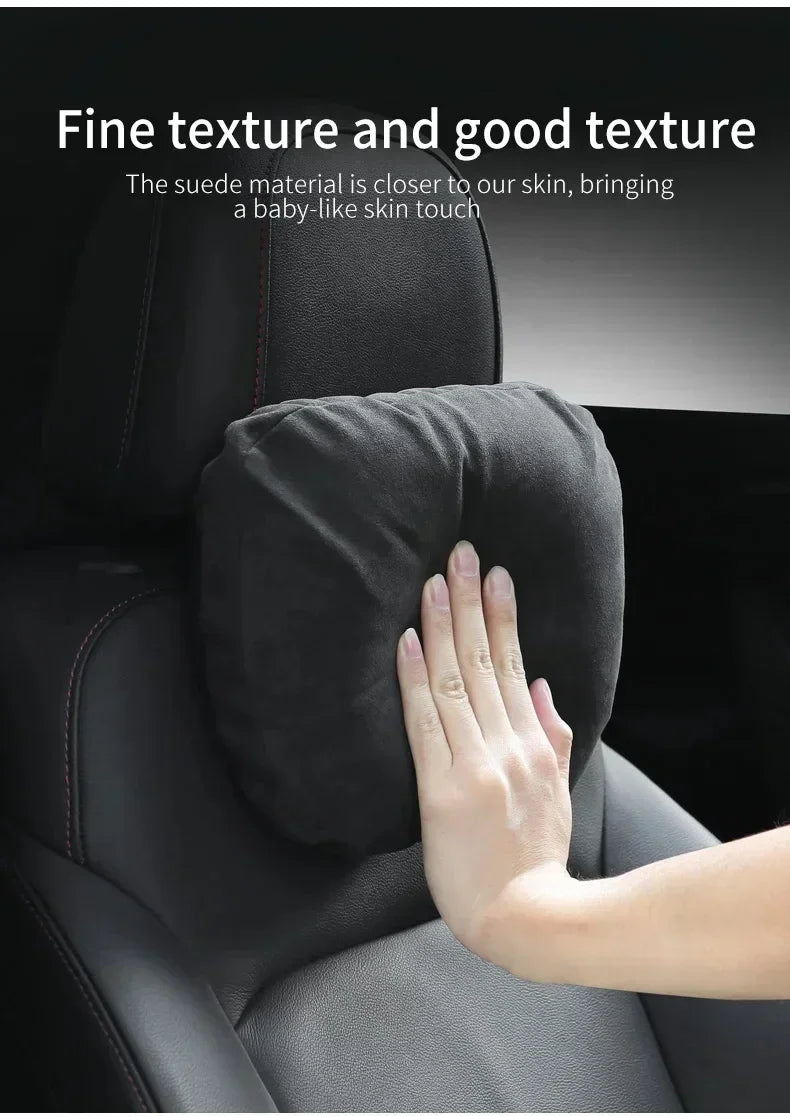 Italy Suede Car Neck Rest Pillow For Audi A1 8X GB Seat Head Neck Support Cushion Auto Interior Accessories