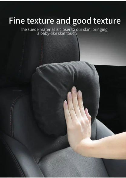Italy Suede Car Neck Rest Pillow For Audi A1 8X GB Seat Head Neck Support Cushion Auto Interior Accessories