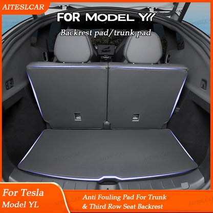For Tesla Model YL Launch Trunk Mat Full Coverage Trunk Both Side Guards Seat Backrest Protective Pad Cargo Liner Anti Dirty Mat