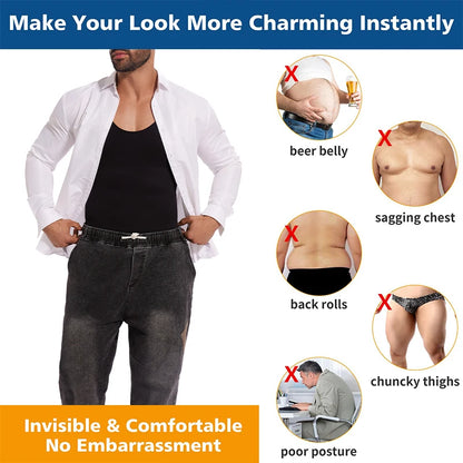 Mens Sleeveless Full Body Shaper Underwear Slimming Compression Seam-free Bodysuit Shapewear Tummy Control Fajas Para Hombres