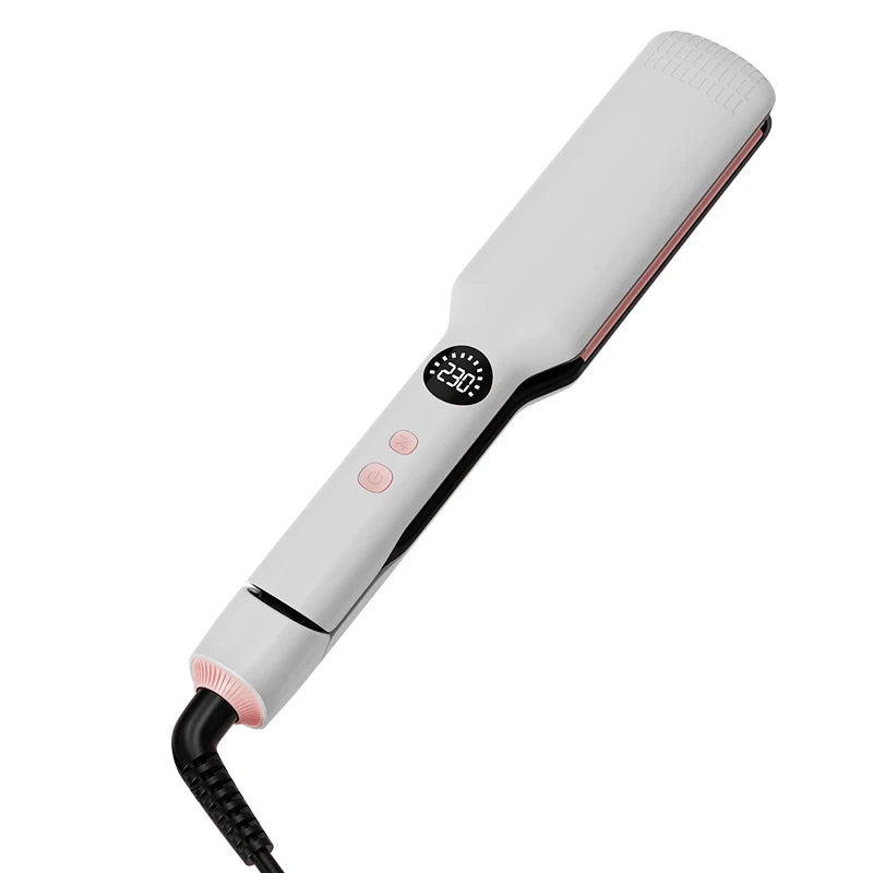 Hair Straightener High Temperature Flat Irons Wide Plate Plasma Ions Hair Oil Coating for Women Stylist Salon