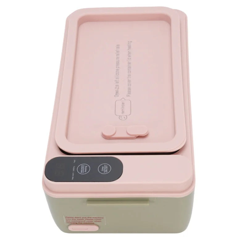 Cordless Electric Lunch Box 40W Heated Lunch Box 1L 304 Stainless Steel Portable Food Warmer Battery Powered For Travel Work
