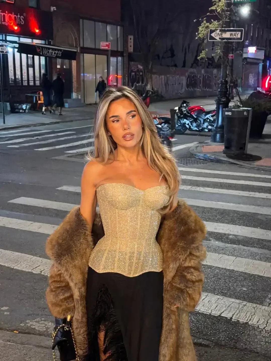 Women Sequins Silk Fishbone Slim Corset Sexy Strapless Backless Tank Fashion Short Tops 2026 New Spring Party Daily Outdoor Wear
