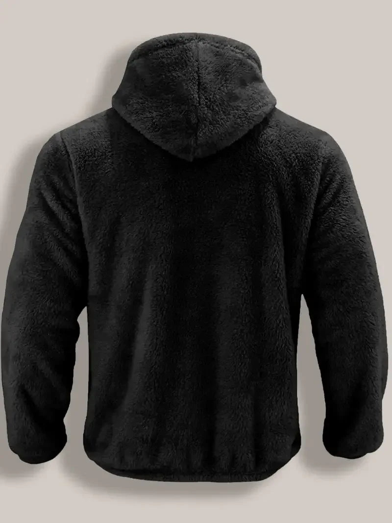 Men's Coral Fleece Jacket Hoodie Thickened Autumn Winter Warm Zipper Hooded New Arrival Comfortable Sweatshirt