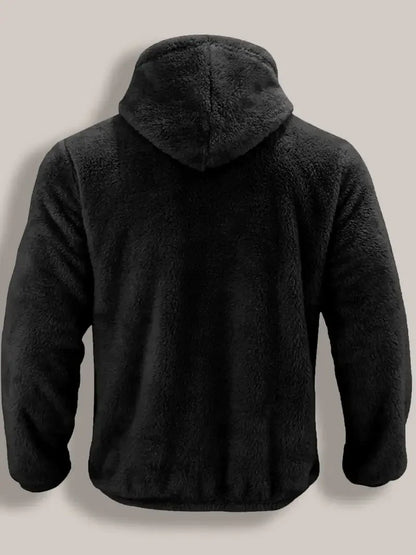Men's Coral Fleece Jacket Hoodie Thickened Autumn Winter Warm Zipper Hooded New Arrival Comfortable Sweatshirt
