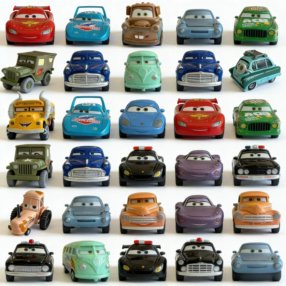 #NEW 53PCS Full-set Pixar Cars Lightning McQueen Fillmore 4-9CM 1：55 Metal Model Racing Car Toy Children's Birthday NEWYEAR Gift