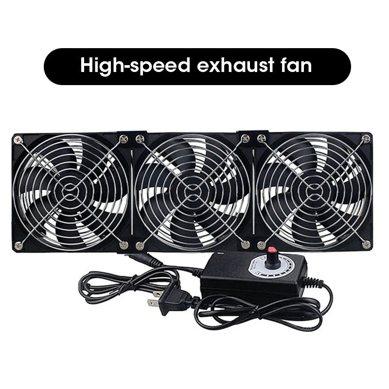 12cm 3000RPM Exhaust and Cooling Fan with 3V to 12V Controller for BTC Miner PC Chassis Workstation Cabinet Server Radiator
