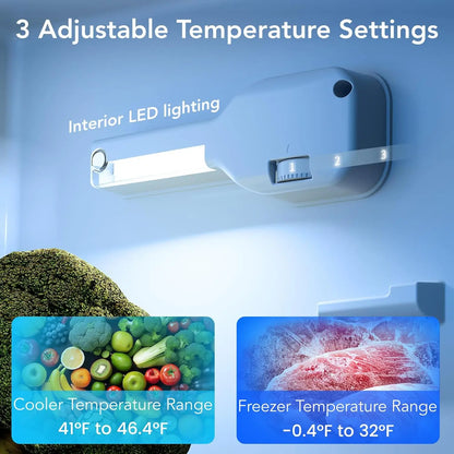3.2 Cu.Ft Mini Fridge with Freezer, Compact Refrigerator with 2 Doors, Small Fridge with Adjustable