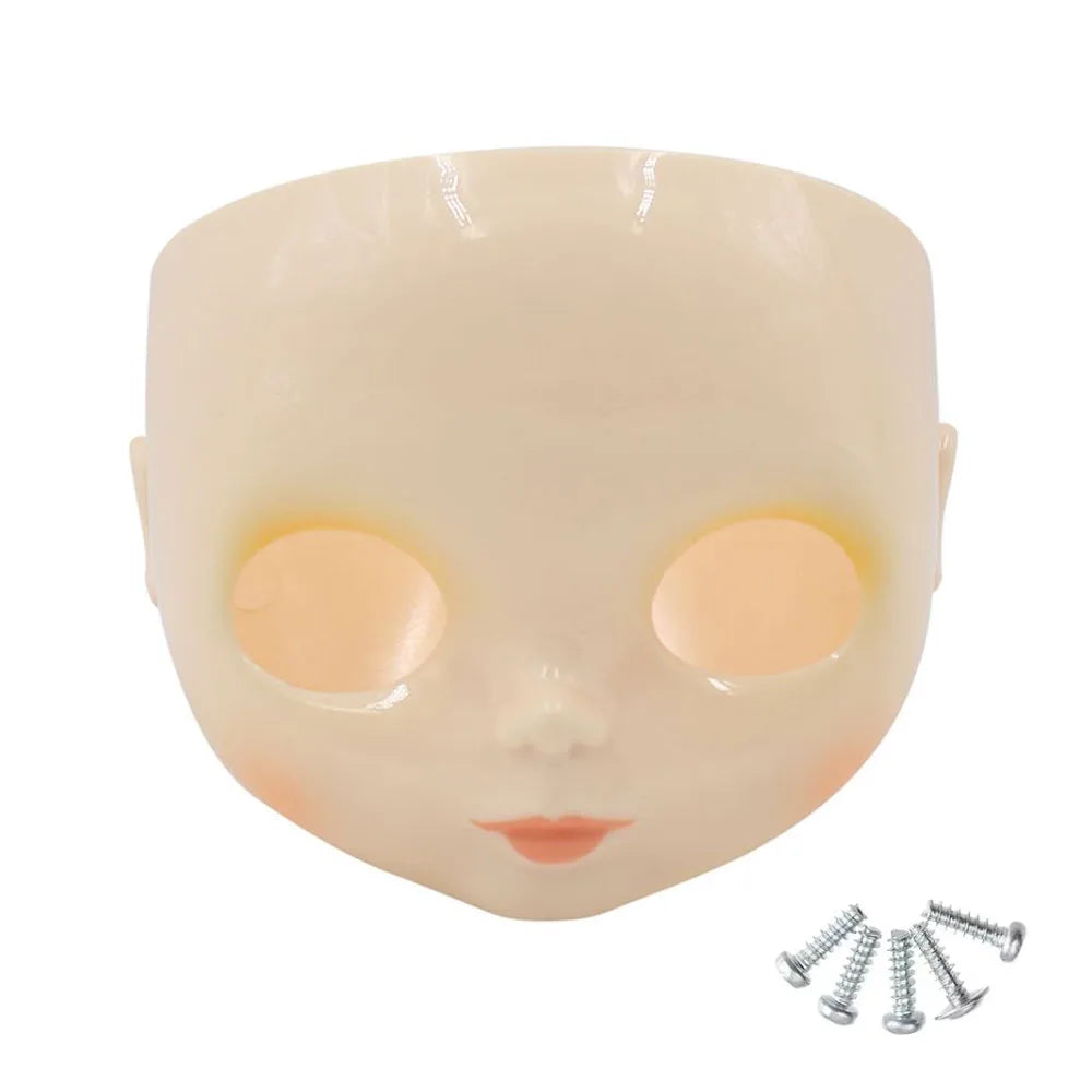 1/6 DBS Blyth Doll Face Without Makeup Faceplate Backplate Screws for DIY Makeup Newbie Practice Custom Doll Toys Accessories