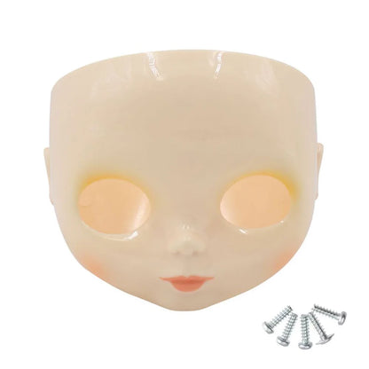 1/6 DBS Blyth Doll Face Without Makeup Faceplate Backplate Screws for DIY Makeup Newbie Practice Custom Doll Toys Accessories