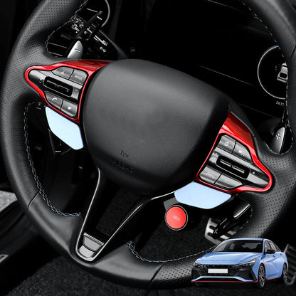 For Hyundai Veloster JS N 2019-2023 i30 N /CN7 N 2024 2025 Car Steering Wheel Button Frame Chin Decoration Cover Trim