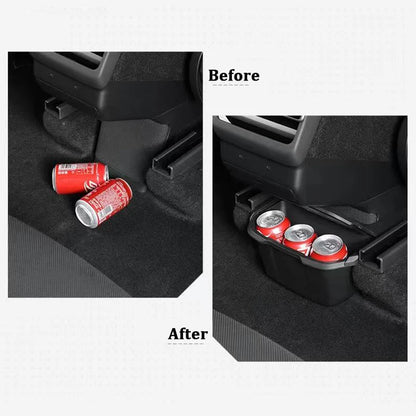 For Tesla Model YL Six Seats 2026 Rear Seat Storage Box Under Air Vent Storage Case Trash Can Organizer Car Interior Accessories