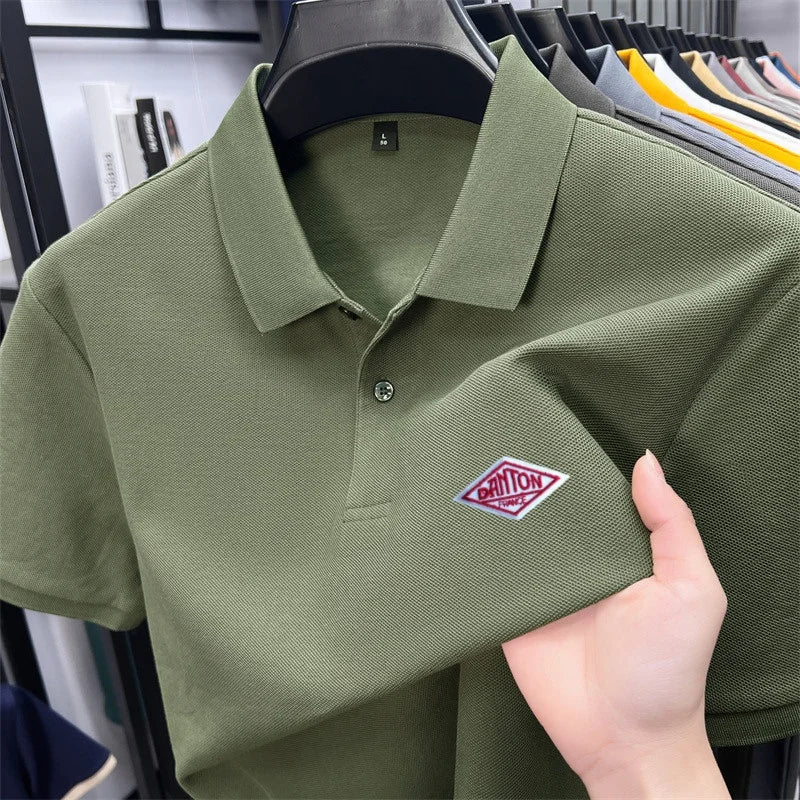 Men's 100% Cotton Polo Shirt -2026 Summer Fashion Casual Short Sleeve, Breathable Lapel Tee，27 Colors, Ideal for Golf and Sports