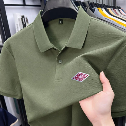 Men's 100% Cotton Polo Shirt -2026 Summer Fashion Casual Short Sleeve, Breathable Lapel Tee，27 Colors, Ideal for Golf and Sports