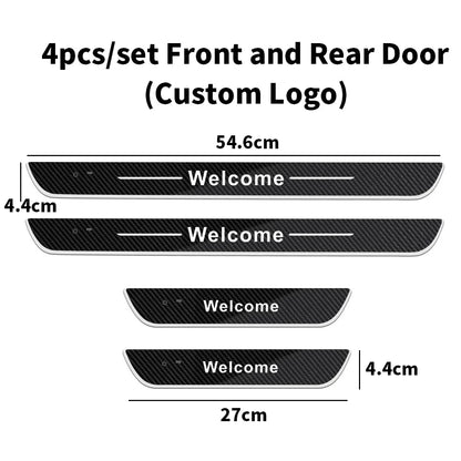 Carbon fiber For Ford ST Line Focus Fiesta Kuga Escape Customized Car Welcome Door illuminated Sill Light Logo LED Pedal Lamp