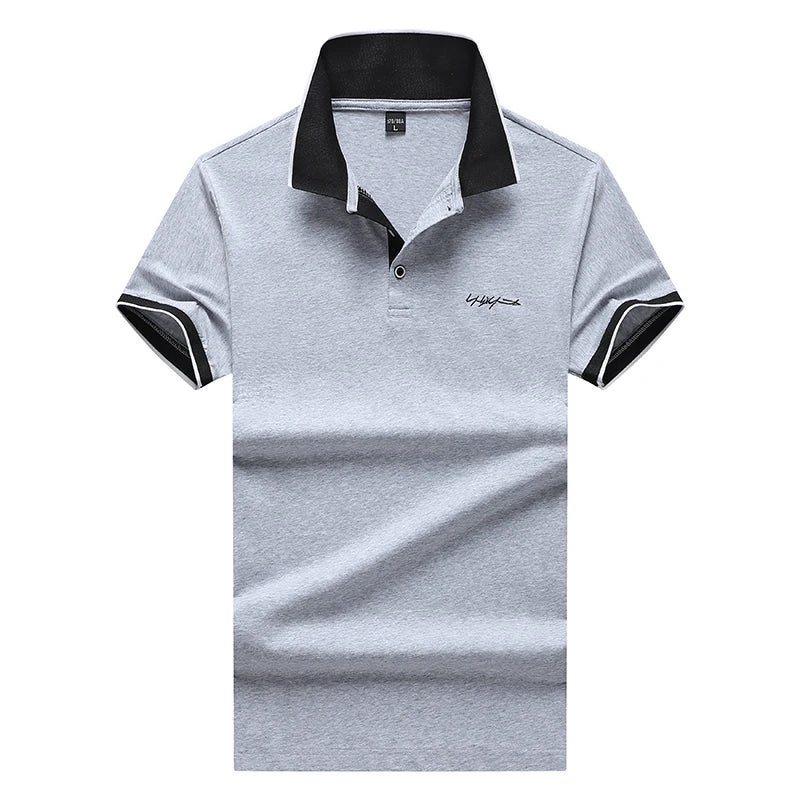 Cotton Golf Polo Giraffe Shirt Men Quality Embroidery Summer Short Sleeve Polo Shirts Casual Business Social Men's Lapel Polos