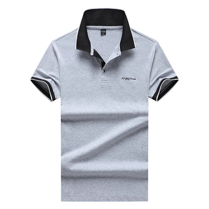 Cotton Golf Polo Giraffe Shirt Men Quality Embroidery Summer Short Sleeve Polo Shirts Casual Business Social Men's Lapel Polos