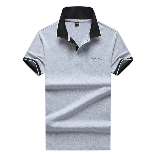 Cotton Golf Polo Giraffe Shirt Men Quality Embroidery Summer Short Sleeve Polo Shirts Casual Business Social Men's Lapel Polos