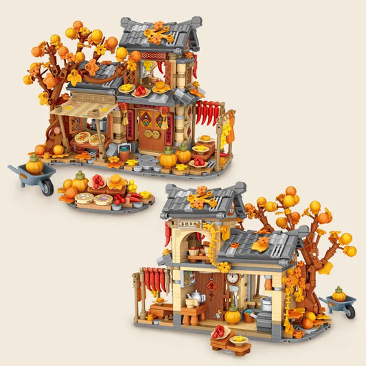 LOZ-1379 Sun Autumn Cottage Building Blocks DIY Model Wooden House Desktop Decor Adult Collectible Gift Birthday Holiday