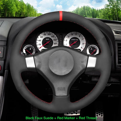 Black Faux Leather Car Steering Wheel Cover For Nissan 200SX S15 Silvia Skyline R34 GTR GT-R 1998 1999 2000 2001 2002