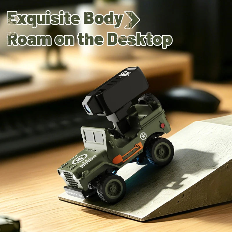 JJRC 1:64 RC Car 1941 JEEP WILLYS 2.4G 4WD RTR Crawler Climbing Scale Military Truck Off-Road Vehicle Toy Gift for Children.