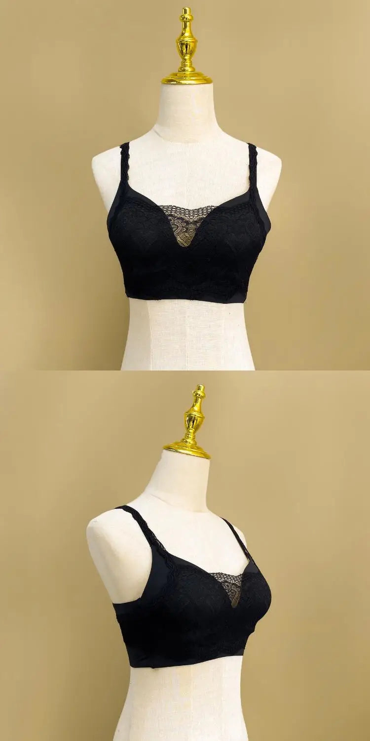 Low-Neck Lace Strap Vest Women's Sexy Backless Bralette Prevent Exposure Front Chest Back Design Short Length Casual Style
