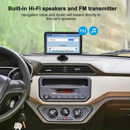 9 Inch Car GPS Navigation Touch Screen Truck Sunshade Sat Nav 256M+8G 2025 Europe Map Navigators FM Transmitter Hi-Fi Speakers