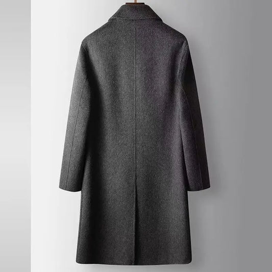 2025 Autumn/Winter New Men's Woolen Coat Medium Long Double breasted 70% Wool Content Light Luxury Double sided Ni Windcoat Coat