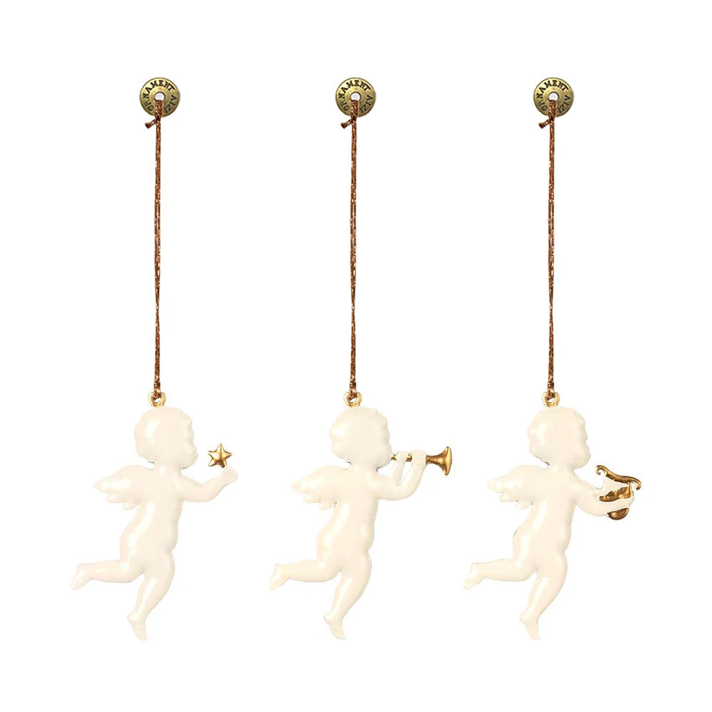 Aizulhomey Metal Christmas ornaments double-sided hand painted iron pendant christmas tree decoration gifts arts handicraft