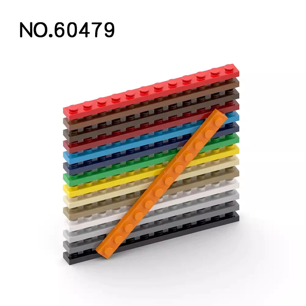 200pcs MOC Plate 1 x 12 Compatible 60479 Assembles Particles Building Blocks Parts DIY block bricks Tech Parts Toys