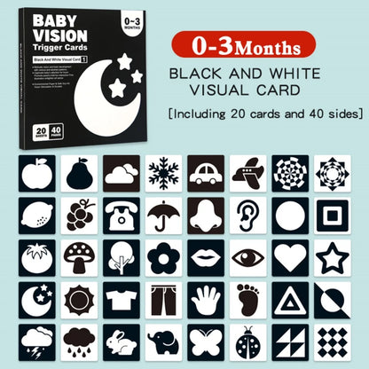 Black and red visual early education card for newborns, visual stimulation of color cognition, flashing new children's early edu
