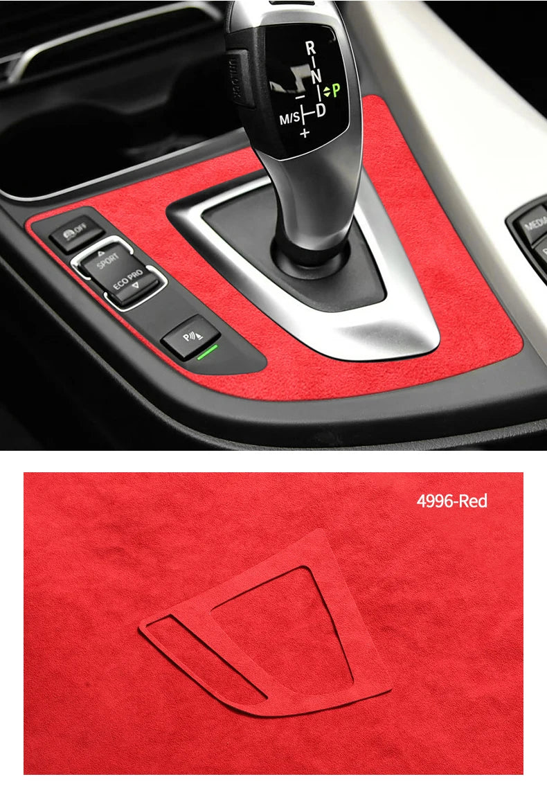 For BMW F30 F34 F36 Gear Shift Control Panel Trim Frame Decorative Sticker Made of Alcantara Car Interior Tuning Accessories