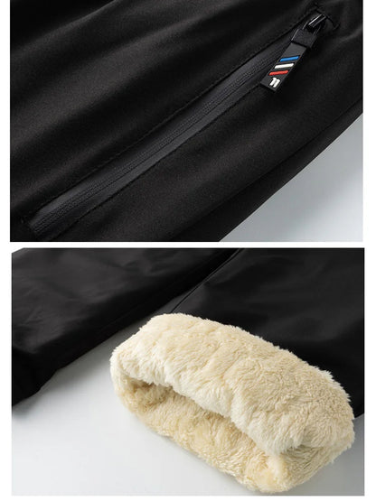 Men Thick Warm Pants Fleece Lined Winter Pants Man Plus Size  Pants Loose Joggers Sportswear Black Grey Casual Drawstring Pants