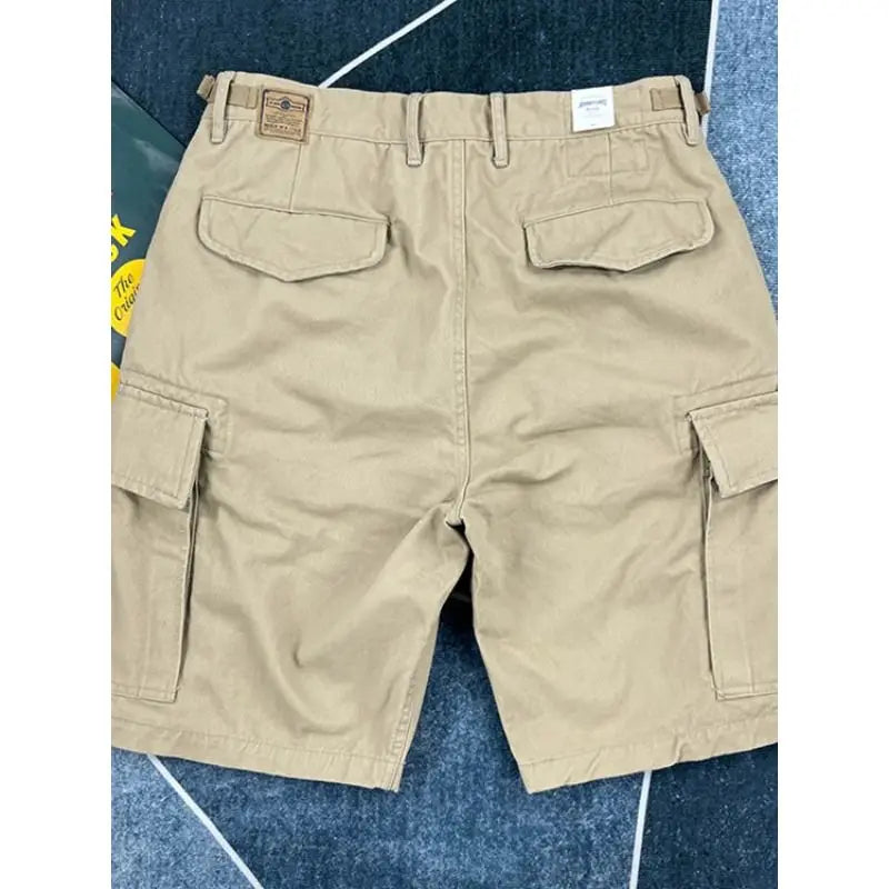 American Retro Workwear Shorts Men Summer New Street Tough Guy Trendy Brand Loose Multiple Pockets Five-Quarter Pants Mid-Term