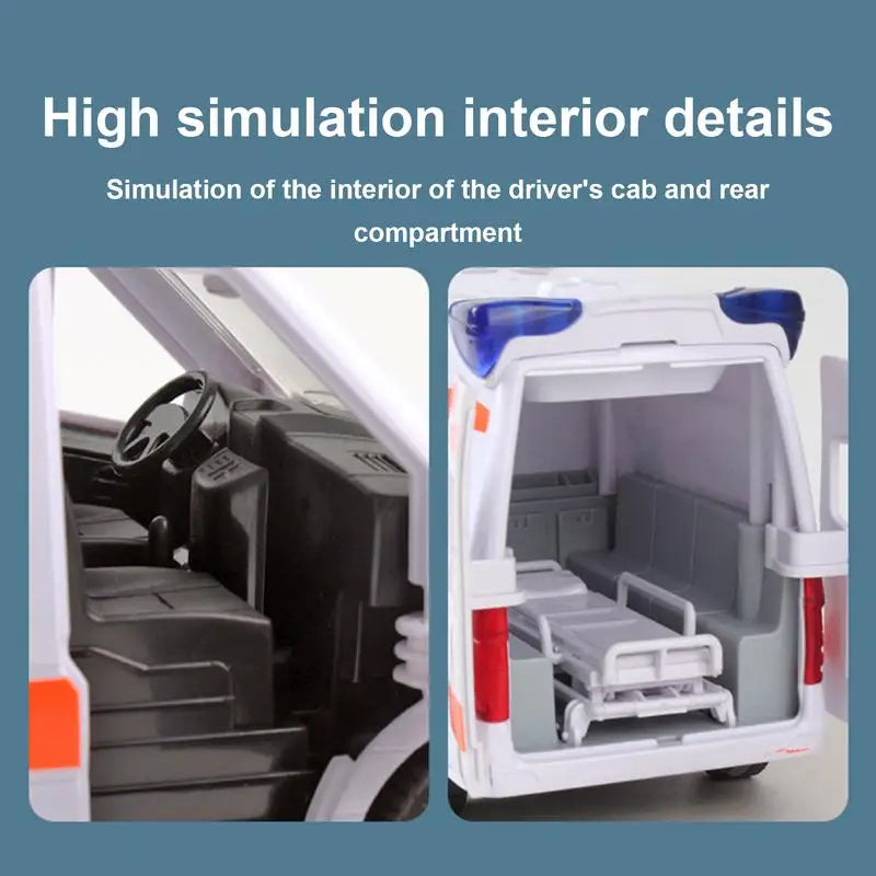 Ambulance Toy Truck Play House Toys Vehicle Car For Kids With Lights And Sound Ambulance Car For Kids With Stretcher Ambulance