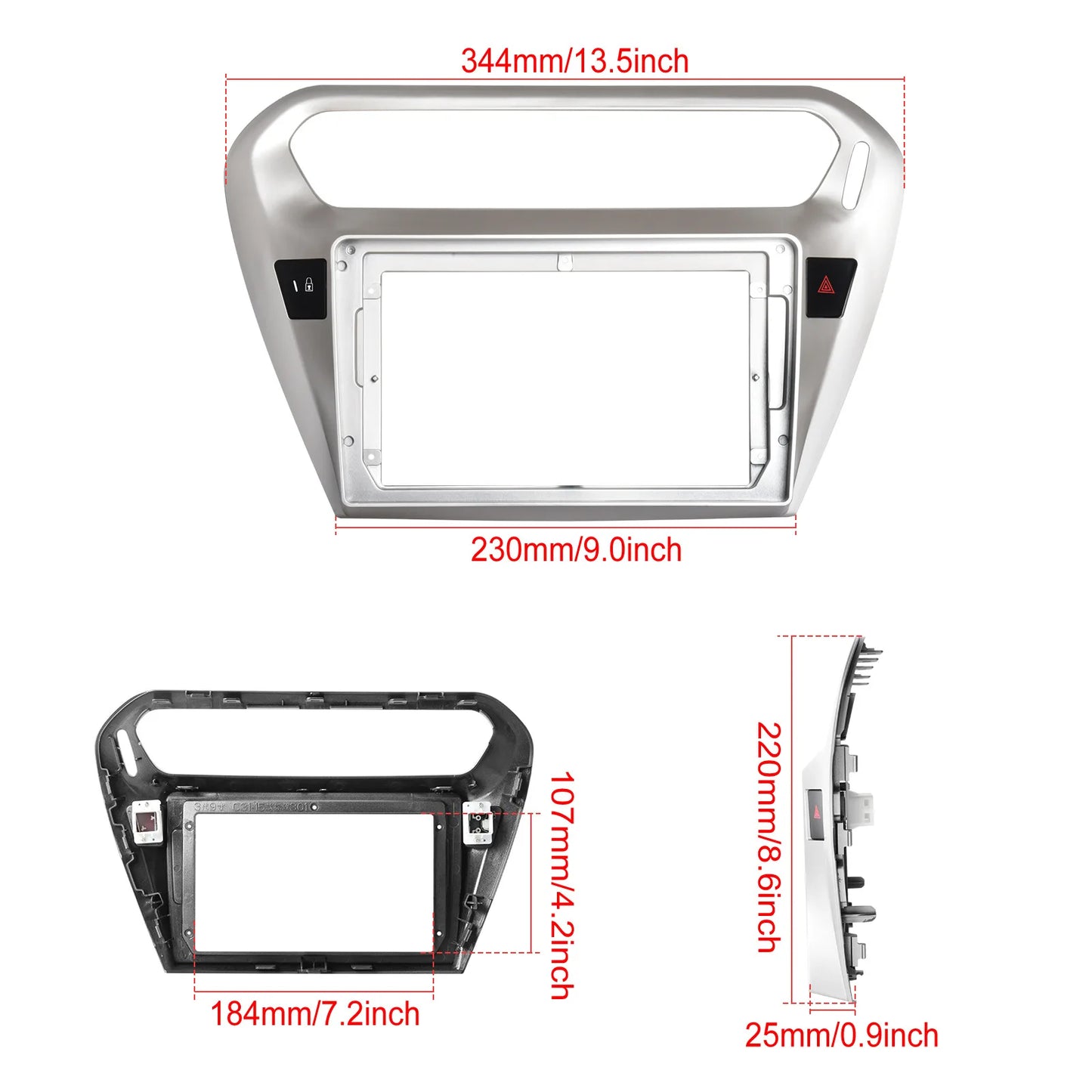 9" Car Radio For Peugeot 301 Citroen Elysee 2013-2018 Android 16 Wireless BT Carplay Multimedia Navigation Touch 2K QLED Screen