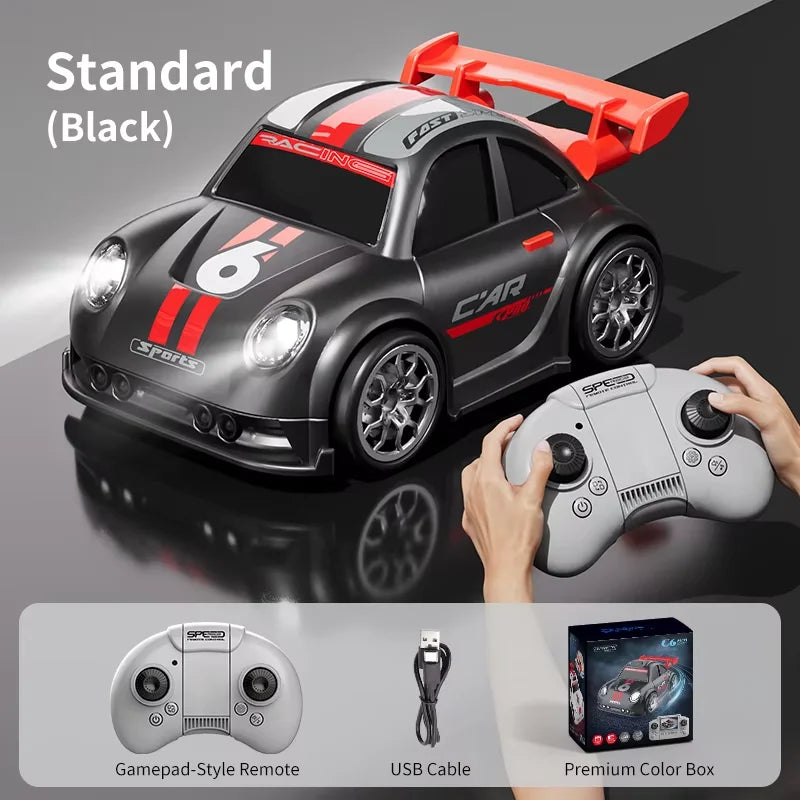 C6 Mini Desktop RC Drift Car With Camera Photo Video 4-Channel Screen Remote Follow Escape Mode Adjustable Speed Kids Toy Gift
