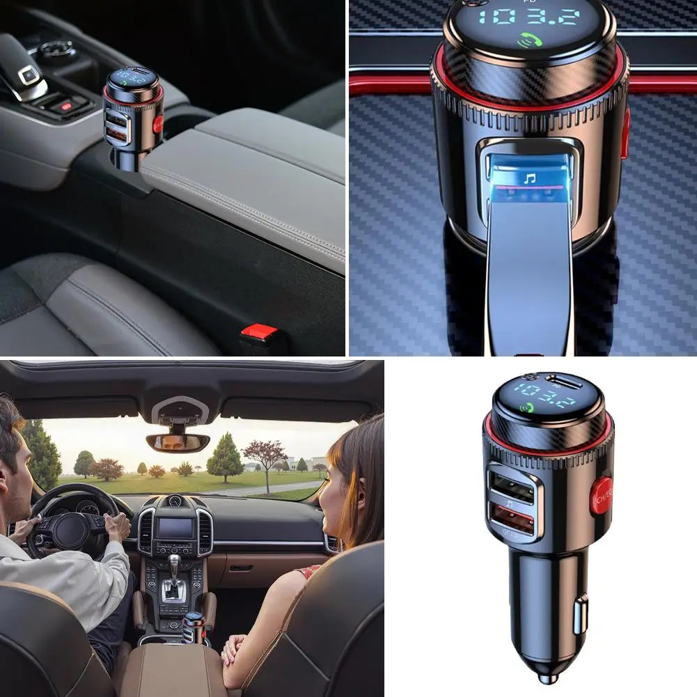 NEW Bluetooth 5.4 FM Transmitter Car Radio Adapter For Wireless Hands-Free Phone Call MP3 Music Player T23 PD Fast Charging