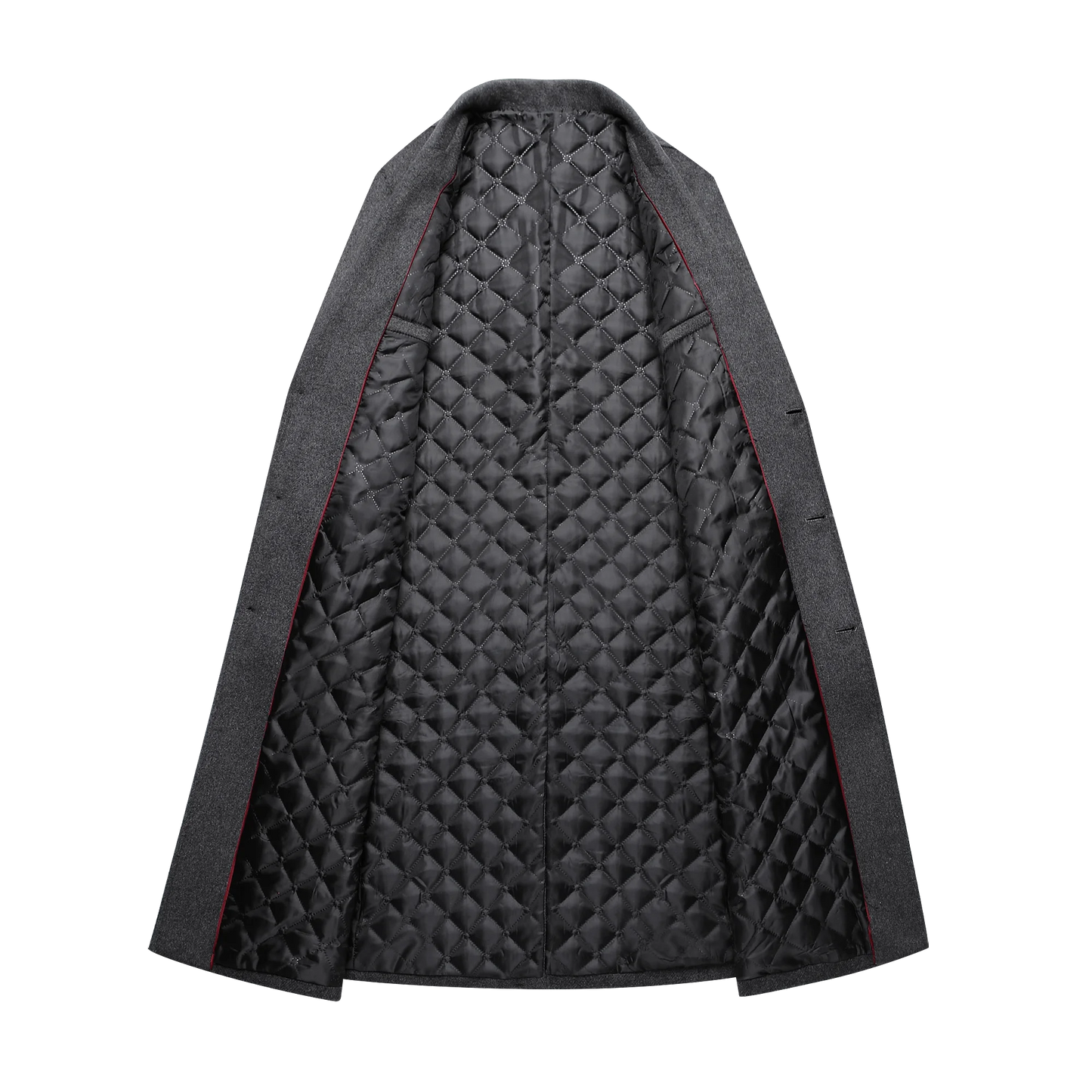 High-quality long, fashionable and stylish solid-color woolen coat, warm men's European and American style casual jacket