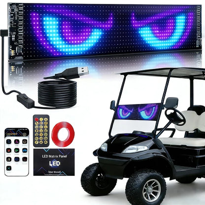 Car Devil Eyes Light Programmable Flexible LED Digital Display Smart APP Control Custom Text DIY Pattern Soft Screen for Trucks