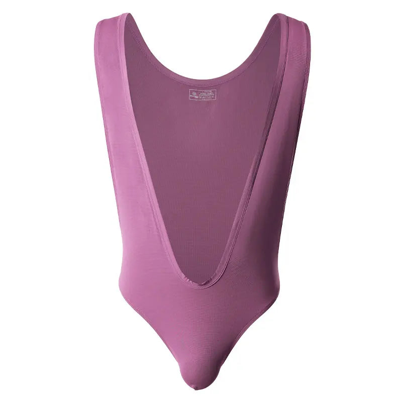 BRAVE PERSON Men's V-Shaped Stretchy Slim Fit Bodysuits One-Piece Shapers Fitness Singlet Leotard for Body Building
