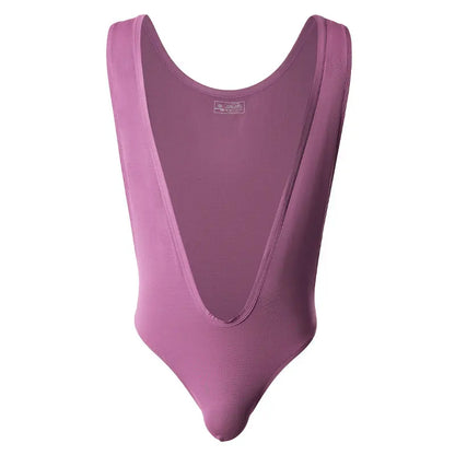 BRAVE PERSON Men's V-Shaped Stretchy Slim Fit Bodysuits One-Piece Shapers Fitness Singlet Leotard for Body Building