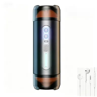 New Automatic Male Realistic Double Penetration Channel Vibration Deep Throat Vagina Heating Voice Pocket Cat Adult Sex Toy