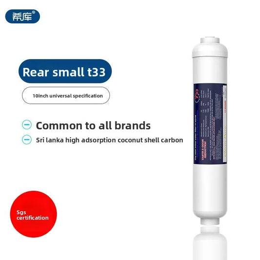 10" Inline Water Filter 1/4" Quick Connect Post Filter for Home RO System Stage 5, Reduces Chlorine Taste & Odor