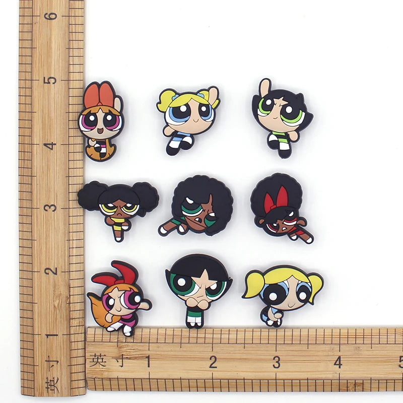 9-100Pcs Hot Toys Cartoon Series Shoe Charms For Clog Sandals,Shoe Decoration Accessories Buckle For Girl Kids Gifts